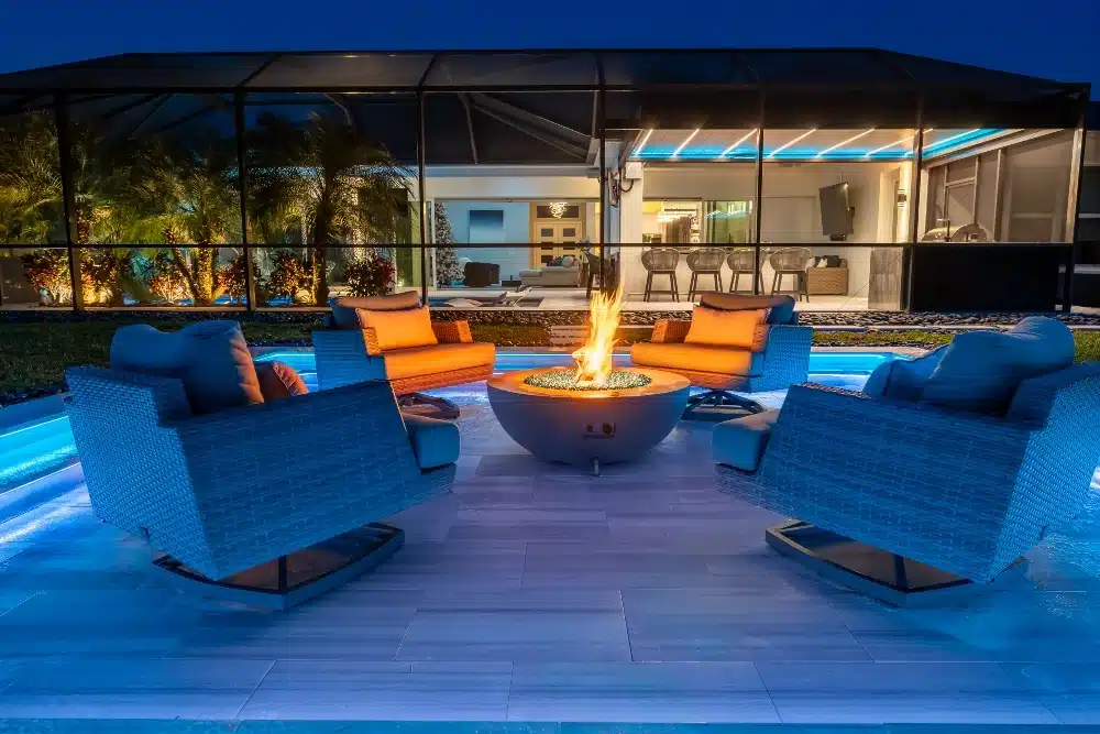 Indoor luxury pergola with lighting