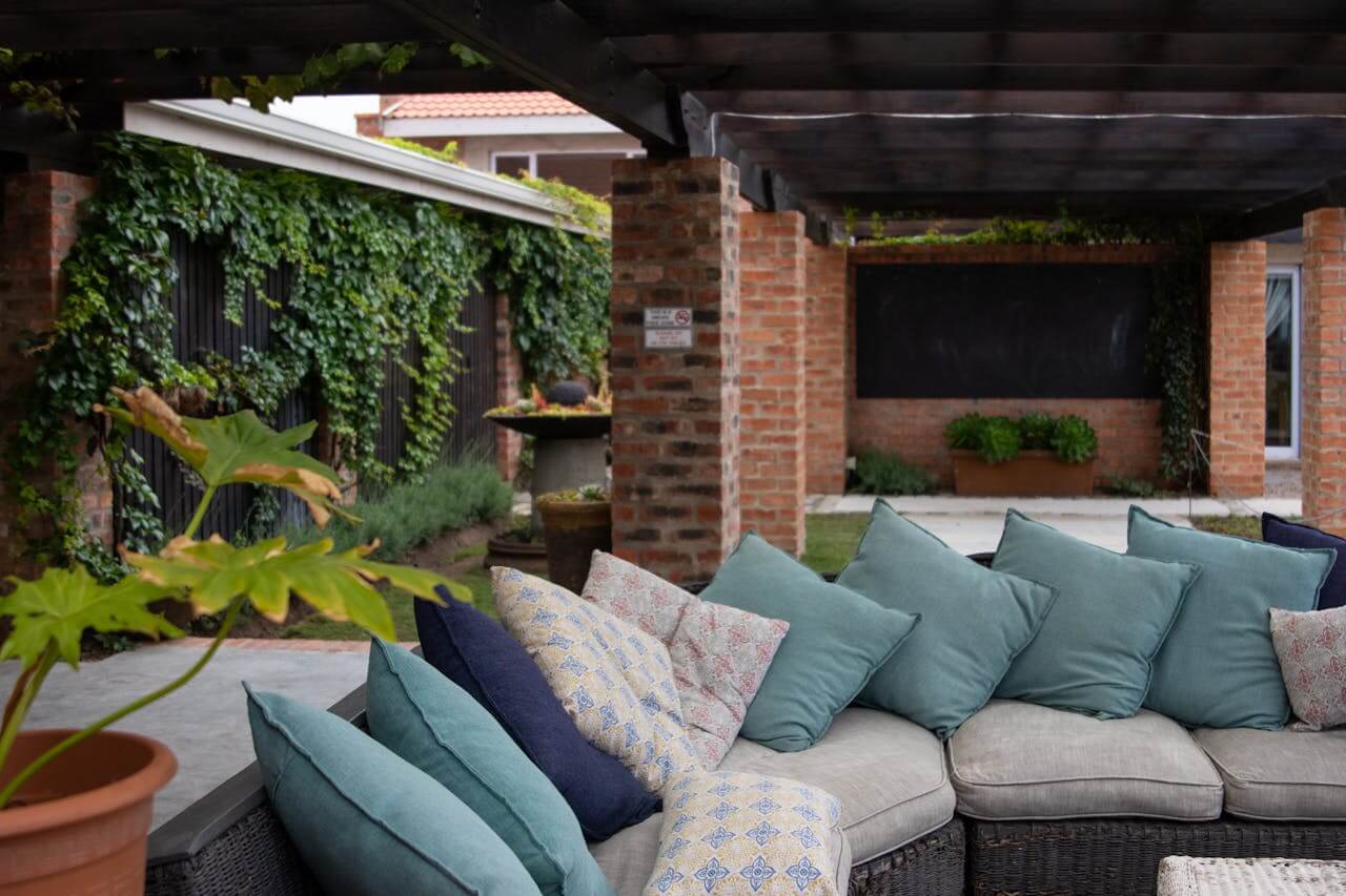 wall mounted pergola with roof